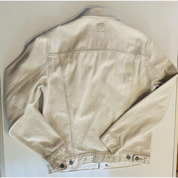 Gap Unisex Jean Jacket Cream Denim Icon Small 1990’s Vintage Y2K Casual Designer - Picture 2 of 8